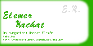 elemer machat business card